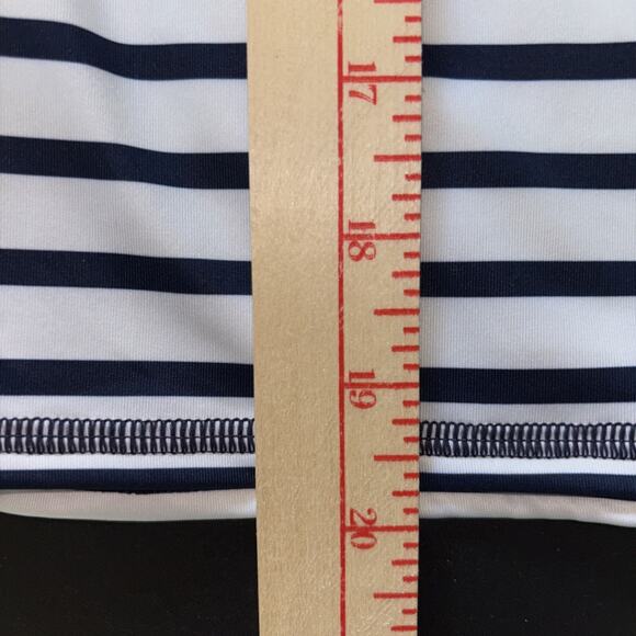 Lands End Girls Size 10 Pink Navy White Long Sleeve Rash Guard Swim Shirt - Picture 5 of 7